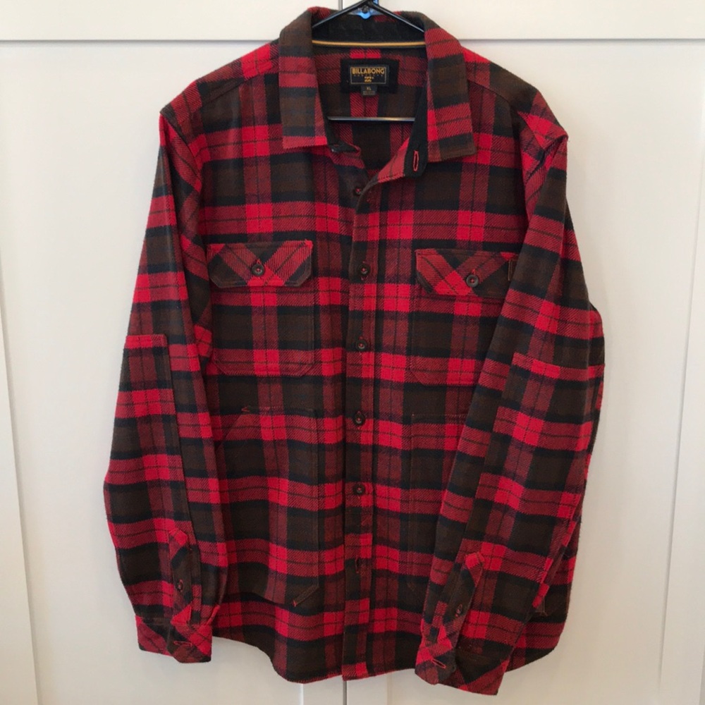 BILLABONG Red Plaid Jacket
